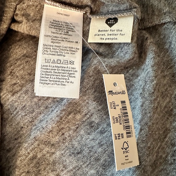 NWT Madewell Whisper Cotton Rib-Crewneck Tee,
Heather Iron, Small - Picture 9 of 9